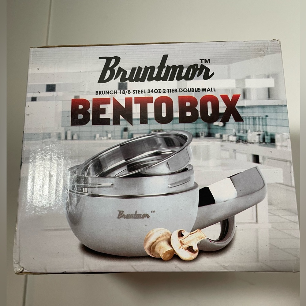 NEW NWB Bruntmor 2-Tier Stainless Steel Bento Box 34oz - Never Opened, Gr8 Gift